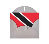 PHAYAH Tarjetas navideñas con patrón de bandera de Trinidad y Tobago 10 e ideales para Navidad, aniversarios de boda e invitaciones de fiesta, sobres grises a juego