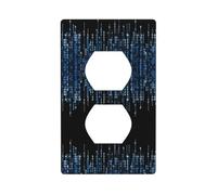 Phayah The Blue Binary Pattern Wall Plateoutlet Cover - Placa decorativa de pared de 4.5 x 2.76 pulgadas para áreas residenciales y comerciales