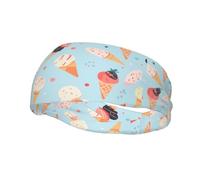 Phayah The Cone of Ice Cream - Diademas con patrón de cono de helado para mujeres y hombres, diadema deportiva para correr, ciclismo, yoga, gimnasio, entrenamiento