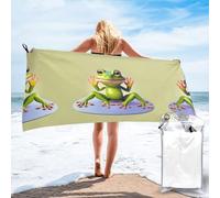 PHAYAH The Funny Frog Doing Yoga Pattern, toallas para baño, toalla de playa grande de microfibra, esencial de viaje, 80 x 160 cm, para natación, Tenugui