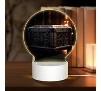 PHAYAH The Mysterious Music Box Pattern - Luz nocturna redonda acrílica USB para habitación