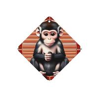 Phayah The Silent Monkey - Ambientador de coche con aroma a lavanda, tarjeta cuadrada para colgar, 4 unidades, para cajones de armario de automóviles