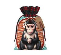 PHAYAH The Silent Monkey - Bolsa de regalo de arpillera con cordón de Navidad, bolsa de almacenamiento adecuada para Navidad, fiesta de cumpleaños
