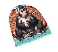 PHAYAH The Silent Monkey - Gorras para mujer, ligeras, para dormir, transpirable, forro de casco, gorro de punto, color negro