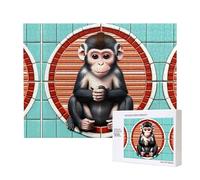 Phayah The Silent Monkey - Rompecabezas para adultos, 500 piezas, decoración del hogar, fiesta de cumpleaños para hombres y mujeres, 20.4 x 15 pulgadas