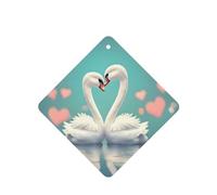 Phayah The Swan In Love - Ambientador de coche con aroma a lavanda, tarjeta cuadrada para colgar, 4 unidades, para cajones de armario de automóviles