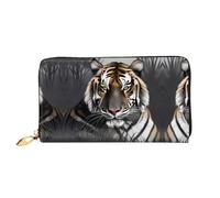 PHAYAH Tiger At Rest - Cartera de piel para mujer, tarjetero, cartera larga para mujer