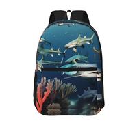 PHAYAH Tiger At Rest - Mochila con patrón de 16 pulgadas para mujeres y hombres, mochila casual para adolescentes, niños y niñas, bolsa de libros para laptop, viajes, negocios, Tiburones bajo el mar