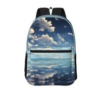 PHAYAH Tiger At Rest - Mochila con patrón de 16 pulgadas para mujeres y hombres, mochila casual para adolescentes, niños y niñas, bolsa de libros para laptop, viajes, negocios, Nubes blancas sobre el