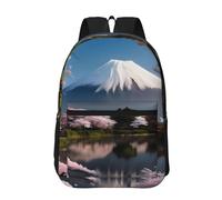 PHAYAH Tiger At Rest - Mochila con patrón de 17 pulgadas, 18 l, gran capacidad, correas de hombro ajustables, bolsa simple para todos, Mt. Fuji a principios de primavera, talla única