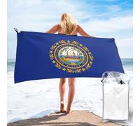 PHAYAH Toalla de playa de microfibra estampada con la bandera de New Hampshire de 31.5 x 63 pulgadas, toalla de secado rápido, ideal para verano, camping, viajes, piscina y playa
