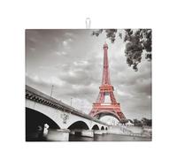 Phayah Tower Paris - Tapete absorbente de secado de platos para encimera de cocina, tapete escurridor reversible para encimera, 18 x 16 pulgadas