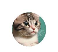 Phayah Un curioso patrón de gato con aroma a lavanda para coche, forma redonda, para colgar, fragancia para el interior del coche, ambientador de fragancia 6 unidades