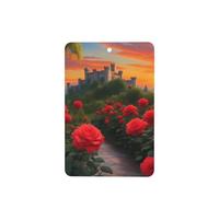 Phayah Un hermoso patrón de castillo, aroma de lavanda, aroma de coche, rectangular, para colgar, fragancia para el interior del coche, ambientador de fragancia 6 unidades