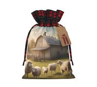 PHAYAH Un montón de bolsas de Navidad con cordón con patrón de ovejas, bolsas de regalo de Navidad, bolsas de dulces de Navidad, bolsas de golosinas, bolsas de recuerdos de fiesta, pequeñas
