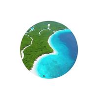 Phayah Una isla en el océano aroma de lavanda aroma de coche forma redonda colgante tableta fragancia interior coche ambientador 4p