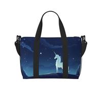 Phayah Unicorn Under The Stars - Bolsa de viaje para fin de semana, gimnasio, para mujeres y niñas, resistente al agua, Black, Talla única