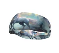 Phayah Unicorns On The Run - Diademas con patrón de unicornios para mujeres y hombres, diadema deportiva para correr, ciclismo, yoga, gimnasio, entrenamiento