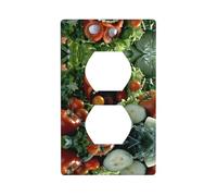 Phayah Verduras con patrón de boca abierta, receptáculo de placa dúplex para interruptor de luz, placa para cocina, baño, dormitorio, decoración de granja
