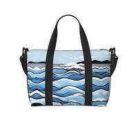 Phayah Waves Lapping At The Rocks - Bolsa de viaje de viaje, bolsa de gimnasio, bolsa de hombro para fin de semana, para mujer, color negro, talla única, Negro, One Size