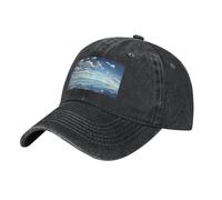 PHAYAH White Clouds Over The Sea Pattern - Gorra de vaquero unisex para adultos, de algodón, con ala curvada, gorra de béisbol, deportiva, color negro, Negro, Talla única