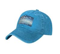 PHAYAH White Clouds Over The Sea Pattern - Gorra de vaquero unisex para adultos, de algodón, con ala curvada, gorra de béisbol, deportiva, color negro, azul, Talla única