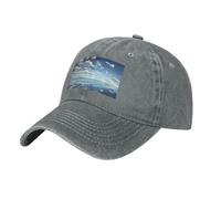PHAYAH White Clouds Over The Sea Pattern - Gorra de vaquero unisex para adultos, de algodón, con ala curvada, gorra de béisbol, deportiva, color negro, gris, Talla única