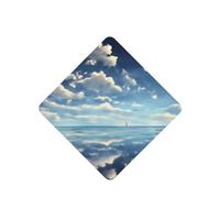 Phayah White Clouds Over The Sea Pattern Lavender Aroma Car Aroma Square Hanging Fragrance Tablet Car Interior Fragrance Freshener 6p