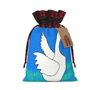 PHAYAH White Goose Spread Its Wings - Bolsa de regalo de Navidad con cordón para cumpleaños, aniversarios y fiestas, dulces y bolsas de almacenamiento