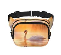 Phayah White Swan On Lake - Riñonera con correa ajustable para hombre y mujer, para exteriores, entrenamiento, viajes, casual, correr, senderismo, ciclismo