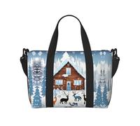 Phayah Winter Fawn - Bolsa de viaje de deporte, bolsa de gimnasio, bolsa de hombro para fin de semana, bolsa de noche para mujer, color negro, talla única, Negro, One Size