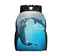 PHAYAH Winter The Dolphin Pattern Casual Shoulder Classic Basic Travel Backpack Travel and Outdoor Activities