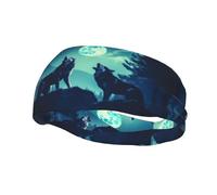 Phayah Wolf Howling at Full Moon - Bandas elásticas para el pelo para mujeres y hombres, para yoga, correr, humedad, absorbe el sudor