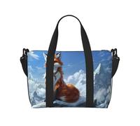 Phayah Yellow Fox On The Mountain - Bolsa de viaje para fin de semana, gimnasio, para mujeres y niñas, resistente al agua, Black, Talla única