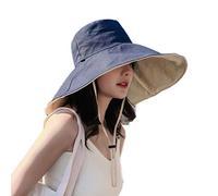 Phayee Sombrero de Pescador con Ala Ancha Plegable de Verano Anti-UV para Mujer - de Playa Con Cordón Antitanque