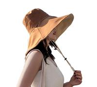 Phayee Sombrero de Pescador de Ala Ancha Plegable para Mujer - Anti-UV, Playa, Verano Con Cordón Antitanque