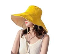 Phayee Sombrero de Pescador de ala Ancha Sol Plegable de Verano para Mujer Sombrero Anti-UV Sombrero de Playa para Mujer Sombrero de Verano con ala Ancha y cordón antitanque