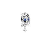 PHCLASY 2025 Graduación Charms Abalorios Colgante Cuentas Plata Ley 925 Compatible Europeo Pulsera Collar,Graduación Abalorios para mujer (Smart Owl)