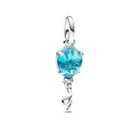 PHCLASY Christmas Globo Azul Abalorios Charm Colgantes de Cuentas con Circonita cúbica compatible Collar de pulsera Fiesta Regalos