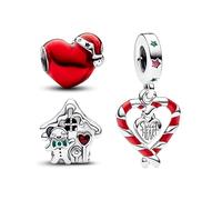 PHCLASY Christmas Sweet Treats Charm Trio Colgantes de Cuentas con Circonita cúbica ,Christmas Gifts Para Mujer