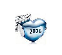 PHCLASY Diplomado Charm Bead Compatible para pulseras europeas y collares graduación encantos y perlas para mujer, 4.5 - 5.0 mm, Zirconia cúbica