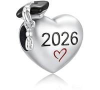 PHCLASY Diplomado Charm Bead Compatible para pulseras europeas y collares graduación encantos y perlas para mujer, 4.5 - 5.0 mm, Zirconia cúbica