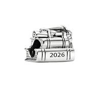 PHCLASY Diplomado Charm Bead Compatible para pulseras europeas y collares graduación encantos y perlas para mujer, 4.5 - 5.0 mm, Zirconia cúbica