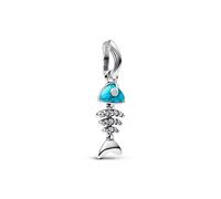 PHCLASY Hueso de Pescado Charms Abalorios Circonita Cúbica Compatible con Europeo Pulsera Collar,Charms de Para Mujer