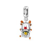 PHCLASY Lindo Reno Charms Abaloriosde Dangle Charm Colgante Compatible Europeo Pulsera Collar Cuentas Plata de Ley 925
