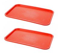 PHCOMRICH 2 bandejas Multiusos, Antideslizantes, 35 x 27 cm, Material de Polipropileno Apto para Alimentos, Color Naranja