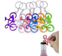 PHCOZY 6 Pcs Llavero abridor de Botellas de Cerveza para Bicicleta abridor de Botellas de aleación de Zinc Llavero para Fiestas Bodas Bares