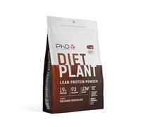 PhD Diet Plant, Chocolate Belga, 500 g | Proteína Vegetal en Polvo y Baja en Azúcar, 20 g por Ración con CLA, L-Carnitina y Té Verde