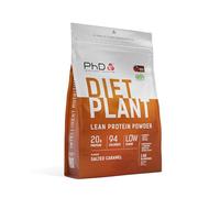 PhD Nutrition Diet Plant proteína vegana en polvo 1kg Caramelo salado, Proteína en polvo con 20g de proteína por ración, Con CLA y L-carnitina