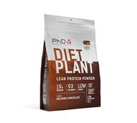 PhD Nutrition Diet Plant Proteína Vegana en Polvo 1kg Chocolate Belga, Proteína con 19g de Proteína por Porción, Bajo en Azúcar y Grasas
